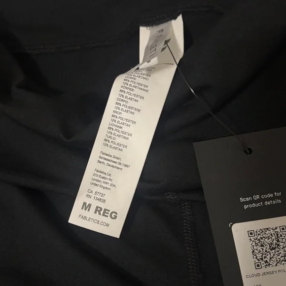 Fabletics Black Performance Leggings fold over leggings - Picture 8 of 9